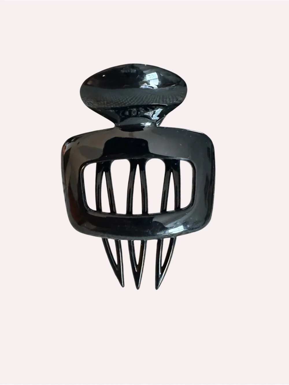 Classic Black Glossy Hair Claw Clip Medium Strong Hold Rectangle Hair Accessory